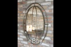 Mirror with Shelf Gold Wall Mirror Industrial Metal Frame