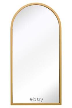 Mirroroutlet Large Gold Metal Framed Arched Wall Mirror 31 X 16 80x40cm