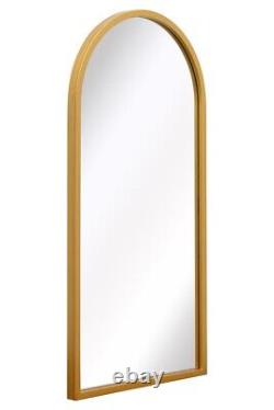 Mirroroutlet Large Gold Metal Framed Arched Wall Mirror 31 X 16 80x40cm