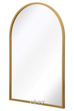 Mirroroutlet Large Gold Metal Framed Arched Wall Mirror 47 X 31 120x80cm