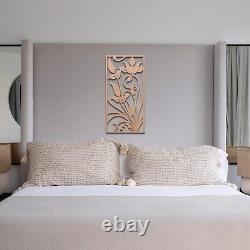 Modern Framed Wooden Floral Wall Art Sleek Botanical Decor for Any room