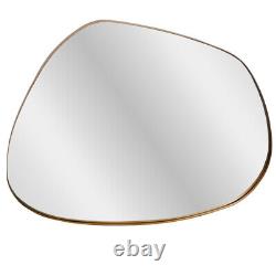 Modern Gold Metal Frame Organic Pebble Irregular Wall Mirror 89cm x 69cm