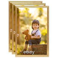 Modern Photo Frames Collage 3 pcs for Wall or Table Gold 70x90 cm MDF