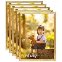 Modern Photo Frames Collage 5 pcs for Wall or Table Gold 50x60 cm MDF