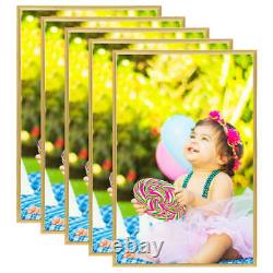 Modern Photo Frames Collage 5pcs for Wall or Table Gold 59.4x84cm MDF
