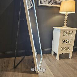 Modern Tall Metal Frame LED Mirror Wall & Floor Standing 145 x 45cm