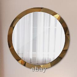 Modern Wall Mirror Bathroom Colorful Pattern Frame Home Decor Gold Abstract
