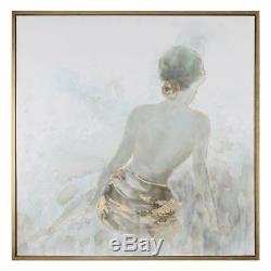 NEW 50 x 50 Female Figure Wall Art Nude Spa Z Gallerie Gold Framed Feminine