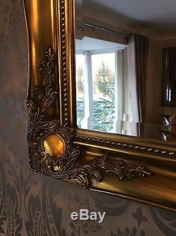 NEW Antique Gold Shabby Chic Framed Ornate Overmantle Mirror CHOOSE YOUR SIZE