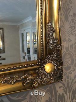 NEW Antique Gold Shabby Chic Framed Ornate Overmantle Mirror CHOOSE YOUR SIZE