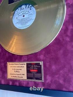 NWA Straight Outta Compton 1988 Custom 24k Gold Vinyl Record in Wall Frame
