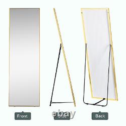 New Full Length Mirror Wall-Mounted Rectangle Dressing Mirror Hallway Gold Frame