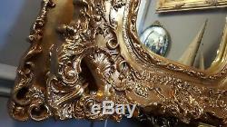 New LARGE Antique Vintage ROCOCO Gold Gilt Ornate Frame Overmantle Wall Mirror