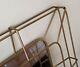 New LARGE Modern Contemporary 3D Rectangle Gold Gilt Metal Frame Cage Mirror