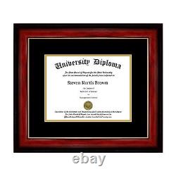 New Single Diploma Frame with Double Matting in asst. Moldings School Colors UV
