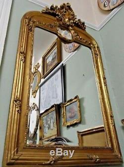 New Tall Antique Vintage French Gold Gilt Ornate Frame Overmantle Wall Mirror