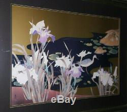 Oriental Large Oil Painting Nature Wall Art Picture Signed Bird Gold Frame 142cm