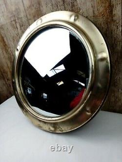 Original 15 Art Deco Porthole/Round-Vintage Convex Wall Mirror Wood & Chain Bag