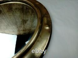 Original 15 Art Deco Porthole/Round-Vintage Convex Wall Mirror Wood & Chain Bag