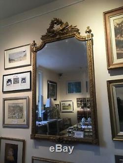 Original Antique Large Wall Mirror With Gilt Gold Frame