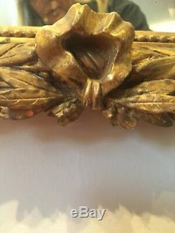 Original Antique Large Wall Mirror With Gilt Gold Frame