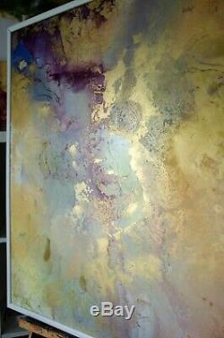 Original painting Sunny Day Fluid art Abstraction Gold Large Wall contemporary