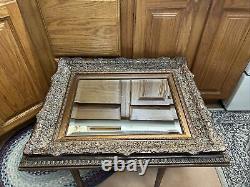 Ornate BAROQUE Brown Gold Wall Mirror Thick Frame Antique 24.5x20.5