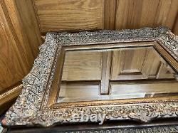 Ornate BAROQUE Brown Gold Wall Mirror Thick Frame Antique 24.5x20.5