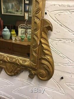 Ornate Gold Vintage Wall Mirror with Wooden Frame 120cm x 63cm