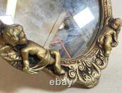 Ornate Rococo Style Gold Mirror Wall Mirror Gilt Frame Cherub Decoration