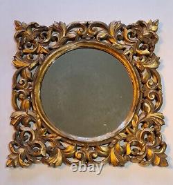 Ornate reproduction vintage renaissance style gilt gold framed wall mirror