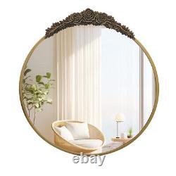 Outdoor Indoor Vintage Large Garden Mirror Gold Metal Frame Hanging Wall Mounted