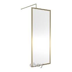 Outer Framed 1000mm Brushed Brass Shower Wetroom Screen 8mm Glass Bathroom Gold