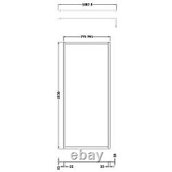 Outer Framed 800mm Brushed Brass Shower Wetroom Screen 8mm Glass Bathroom Gold