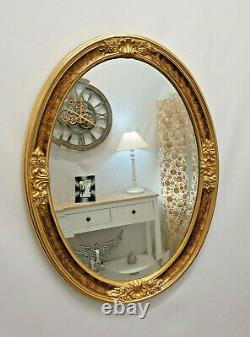 Oval Gilt Leaf Ornate Wall Mirror French Vintage Antique Decorative 61x81cm Gold