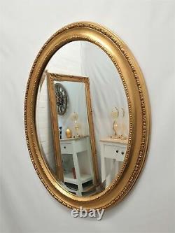 Oval Gold Gilt Leaf Ornate Wall Mirror French Vintage Antique Decorative 60x80cm