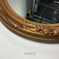 Oval Wall Mirror J. A. Olson Company Permaflect Large Ornate Gold Frame 31 x 19