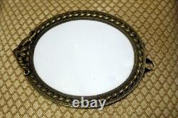 Oval desk/wall Italian vintage picture Frame embossed Bronze/brass 30 x 23 cm