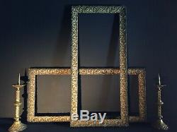 Pair Large 75x35cm Antique Faded Gilt Picture Frame Rococo / Wall Gallery