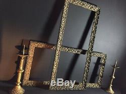 Pair Large 75x35cm Antique Faded Gilt Picture Frame Rococo / Wall Gallery