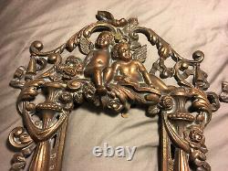 Pair Of Antique Victorian Sole Brass Wall Hanging Picture Frames