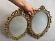 Pair Of Oval Rococo Style Gold Mirrors Wall Mirror Gilt Frame