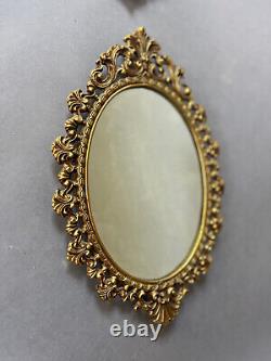 Pair Of Oval Rococo Style Gold Mirrors Wall Mirror Gilt Frame