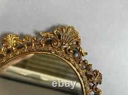 Pair Of Oval Rococo Style Gold Mirrors Wall Mirror Gilt Frame