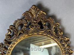 Pair Of Oval Rococo Style Gold Mirrors Wall Mirror Gilt Frame