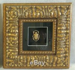 Pair Ornate CRISHAWN 12.75 Egyptian Gold Scarab Beetle Framed Art Wall Pictures