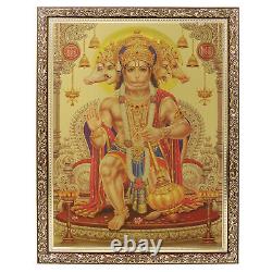 Panchmukhi Golden Foil Photo In Copper Gold Artwork Frame Big (14 X 18 Inch)