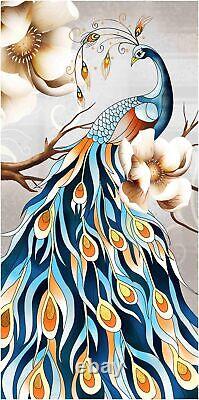 Peacock Wall Art Frame in Flower Bloom Modern & Luxurious Painting for any