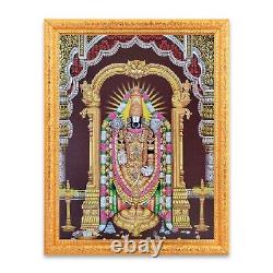 Perumal, Venkateswara, Balaji Sparkle Photo In Golden Frame (14 X 18 Inch)