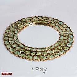 Peruvian Round Mirror 23.6in Andean Treasure- Gold wood framed wall mirror